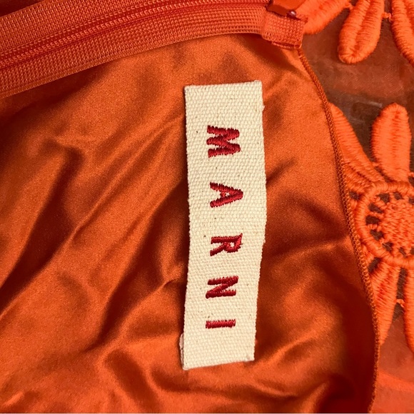 Marni Orange Dress with Floral Overlay - Picture 15 of 15